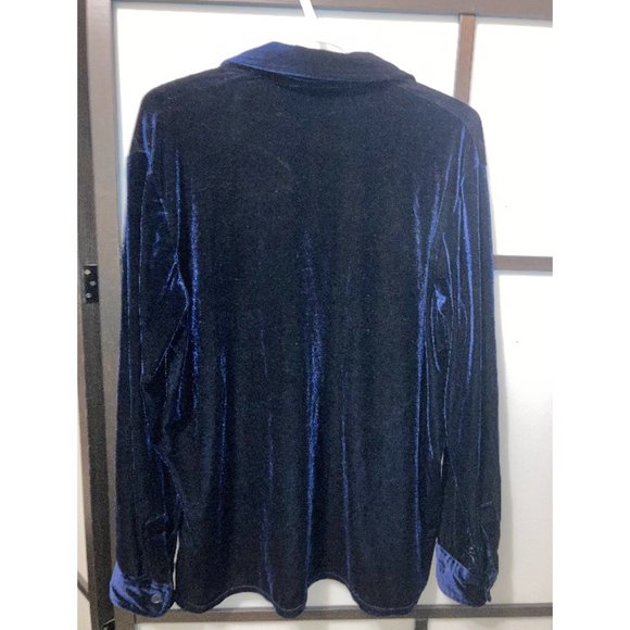 Mens Deep Blue Vintage Longsleeve - Picture 2 of 2
